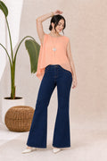 COTTON CRINKLED SLEEVELESS TOP- PEACH