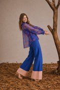 SILK & ORGANZA CO-ORD SET- SAPPHIRE BLUE