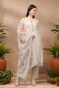 PRINTED COTTON SUIT SET- BEIGE