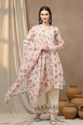 COTTON EMBROIDERED SUIT SET- PURPLE