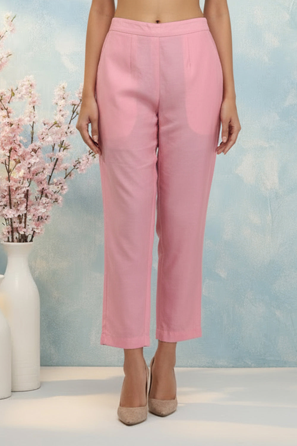SILK EMBROIDERED CUTWORK SUIT SET- PINK