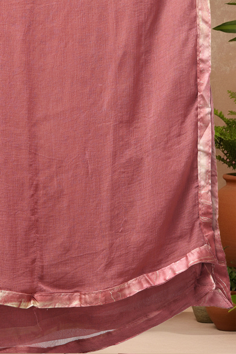 SILK BLEND FOIL PRINT SUIT SET- PINK