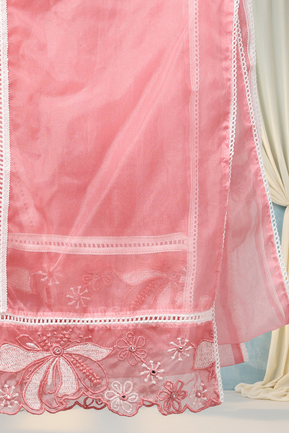 SILK EMBROIDERED CUTWORK SUIT SET- PINK