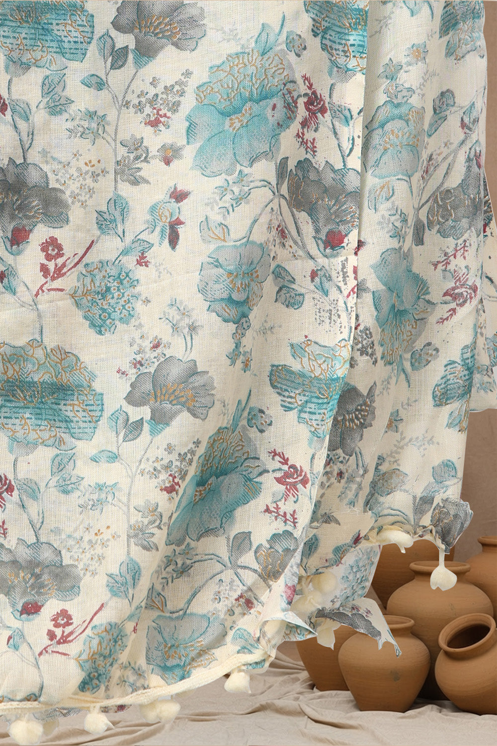 COTTON EMBROIDERED SUIT SET- SEA GREEN