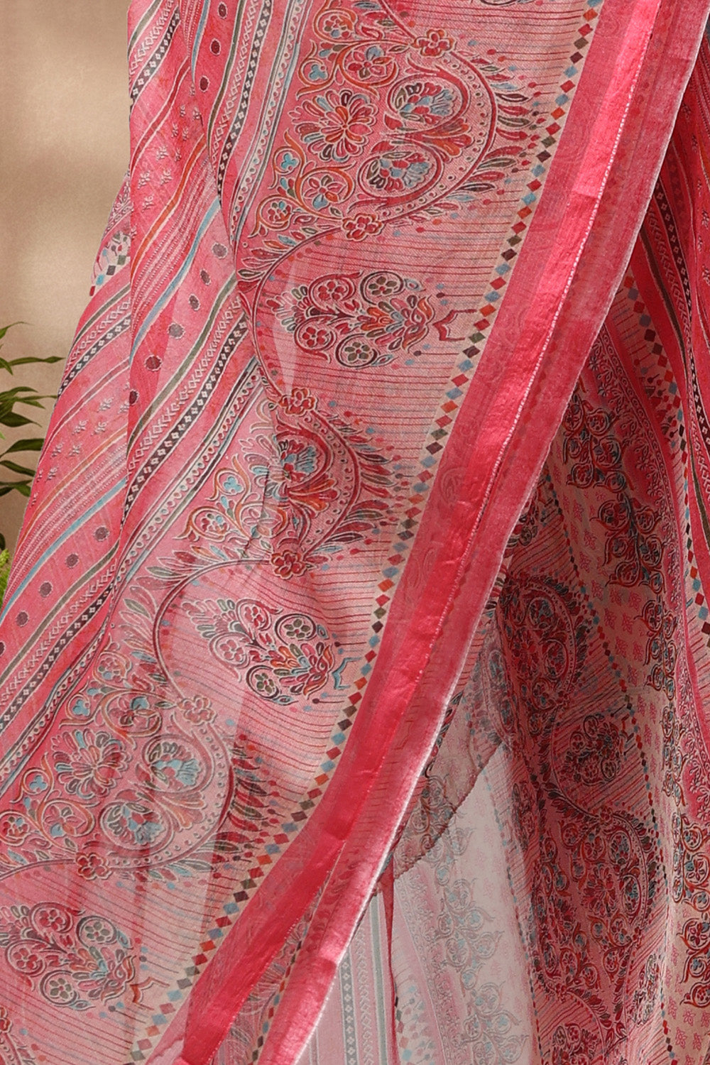 SILK BLEND SUIT SET- HOT PINK